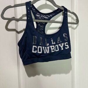 Victoria Secret Pink NFL Dallas Cowboys Lace Bra Sports Bralette Razorback Sz L